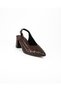 921 Brown Braided Heeled Evening Dress Women's Shoes