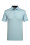 Men's Shirt Collar Egyptian Cotton Short Sleeve Buttoned Kagi Baby Blue T-Shirt Classic Pattern - 5310 - 2