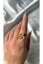 Women's Gold Color Modern Dot Ring - 2