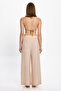 Women's Beige Wide Leg Beach Pants 25Pl02St - 5