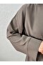 قميص تانيم بأكمام واسعة ومشبك أمامي - CI940 مينك - 2