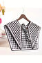 Puşi - شال كتف نسائي فاخر بنمط كوفي - وشاح ياقة بنمط كايزاوت (Houndstooth) باللونين الأسود والأبيض - 2