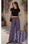 Woven Viscose Trousers with Wide Legs and Patterned Design - 3