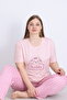 Embroidered Milan Knitted Short Sleeve Oversized Women's Pajama Set