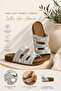 Women's Summer Slippers Stone Embroidered Double Strap Comfortable Orthopedic Daily Slippers