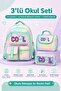 3-Piece School Bag Set, Thermal Insulated Lunch Bag and Double Compartment Pencil Case