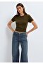 M1614317 Written T-Shirt Women's T-Shirt Khaki - 2