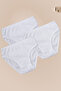 100% Cotton Girls' Slip Panties with Heart Pattern, White Color, 3 Pieces - 4
