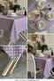 Stain-Resistant Cotton Tablecloth Stylish Polka Dot Decorative Washable Quality Guest Table Cover - 3