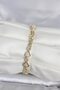 Brass Gold Color Zircon Stone Heart Model Women's Bracelet - 2