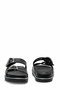 Women's Black Genuine Leather Look Double Buckle Comfortable Daily Slippers - 6