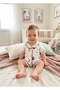 100% Cotton Rabbit Patterned Baby Girl Pajama Set Short Sleeve Summer Wear - 2
