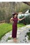 Stylish Polyviscose Dress with Gathered Sides and Slit at the Back - 5