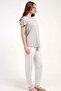 Round Neck Short Sleeve Pajama Set Gray-512221 - 8