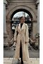 Beige Green Long Trench Coat - 4