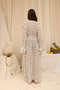 Paleros Ruffle Detail Ecru Long Dress - 5