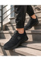 Black Laceless Breathable Sports Shoes - Lightweight Sole Casual Walking Men's Shoes - 3
