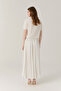 Pleated Long Minimal Ecru Skirt 0219 - 8