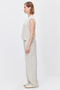Women's Comfortable Cut Pants with Front Seam Detail - 4