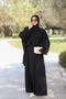 Ankanoor Flocked Printed Cape Look Medina Silk Dress 145cm Anka265149 - 5