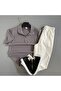 Men's Ribbed Ottoman Fabric T-Shirt Pants Summer Top and Bottom Combination