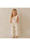 Girl's Cherry Embroidery Back Detail Linen Jumpsuit