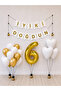 Happy Birthday White Gold Balloon Set -6-