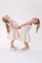 Girl's Embroidered Denim Vest, Linen Skirt Set - 3