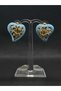 Love Themed Blue Enamel Women's Steel Titanium Earrings with Heart and Flower Figures Summer Stylish Style New Gift Jewelry Accessory - 2