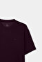 Ds Damat Comfort Molded Plum Soft Viscose Blended Comfortable Crew Neck T-Shirt - 6