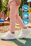 White Pink Velcro Girls' Sports Shoes - 3
