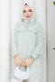 Women's Collar Detail Ruffled Yoke Shirt - 5