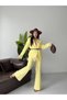 Premium Lace Detailed Blazer Jacket Spanish Flare Pants Set - 3