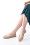 7432 Beige Mesh Buckle Detailed Daily Women's Ballerinas