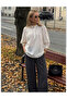 Women's White Scallop Lace Trimmed Hakim Collar Cotton Pinterest Shirt Blouse - 4