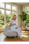 New Season Blue Scallop Linen Summer 100% Cotton Short Sleeve Design Maternity Pajama Set - 5