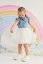 Girl's Denim Tutu Skirt Dress, Age 2-6, Blue - 2