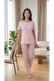 24812 100% Cotton Women's Pajama Large Size Pajama Set Buttoned Pajama Set - 4
