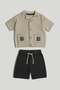 Knitted Shirt and Shorts Outfit