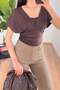 Mom Kalıp Gabardin Denim Brown Trousers - 3