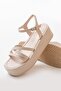 Zri̇n-1016 Premium Beige Wedge Women's Sandals - 3