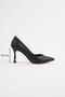 Black Leather Stiletto 8.5 cm V Model Gold Detailed Women's Special Heel New Season Evening Dress Office Daily Premium Product - 3