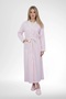 Women's Large Size Floral Patterned Short Sleeve Dressing Gown Nightgown 2-Piece Set %100 Cotton - 2