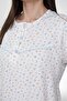 Mecit 6384 Blue Large Size Women's Dressing Gown Pajamas and Long Sleeve Nightgown Set - 6