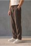 Magnus Tensel Fabric Relaxed Fit Men's Trousers with Elastic Waist - Brown - 4