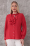 Plus Size Detachable Ruffle Collar Long Sleeve Modern Evening Dress Women's Shirt