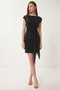 Polka Dot Tie-Up Summer Tulle Dress Lfw0019 Black