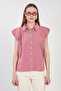 Women's Gingham Sleeveless Shirt - Red - 4