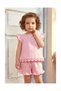 Girl's Cotton Pink Heart Embroidered Blouse and Shorts Set - Ruffle Detail - 4