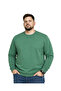 سويت شيرت رجالي مقاس كبير باللون الأخضر بياقة دائرية ونسيج مزدوج 3XL-4XL-5XL-6XL